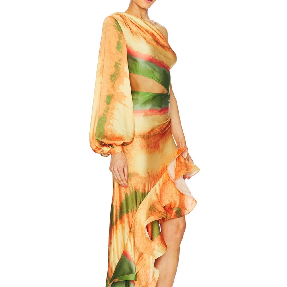 Bronx and Banco Hanna Horizon Gown in Orange Multi - Picture 3 of 6